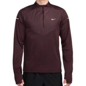 Nike running burgundy therma-fit quarter zip jacket size L men FZ1115-652
